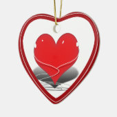 I (聞赤いハート) セラミックオーナメント (左)