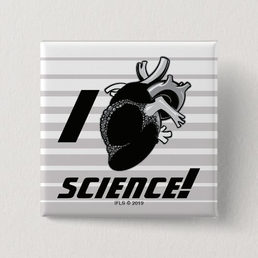 I (解剖ハート)科学 缶バッジ (正面)