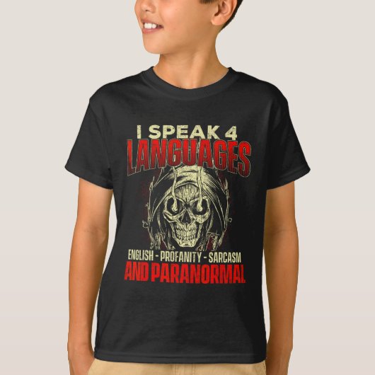 I 話 4言語 – 幽霊狩り超常現象 Tシャツ (正面)