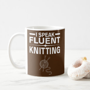 I 話 Fluent編み物おもしろいのことわざ図  コーヒーマグカップ