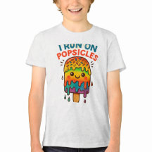 I 走on Popsicles - カラフル Summer T-Shirt for K