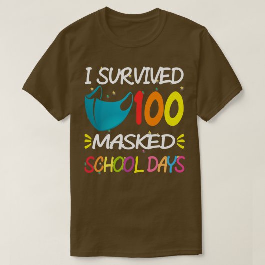 I 100仮面生き延び学校日100おもしろい日 Tシャツ (デザイン正面)