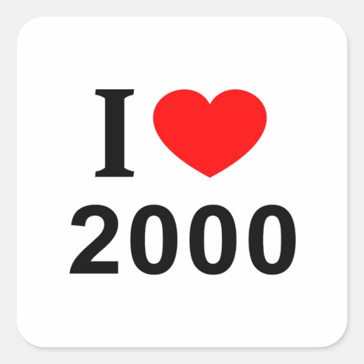 I 2000 I LOVE 2000 I❤️ハート2000 スクエアシール (正面)