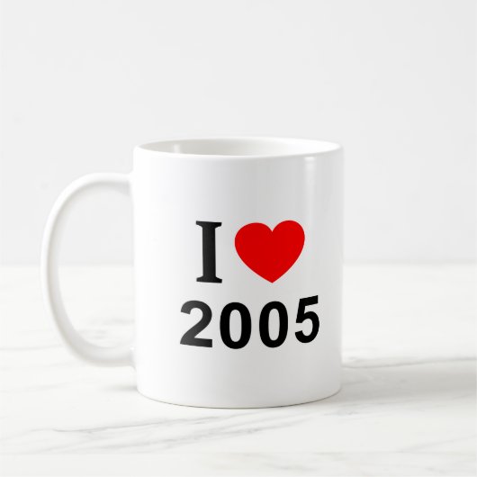 I ❤️ 2005 I LOVE 2005 Iハート2005 コーヒーマグカップ (左)