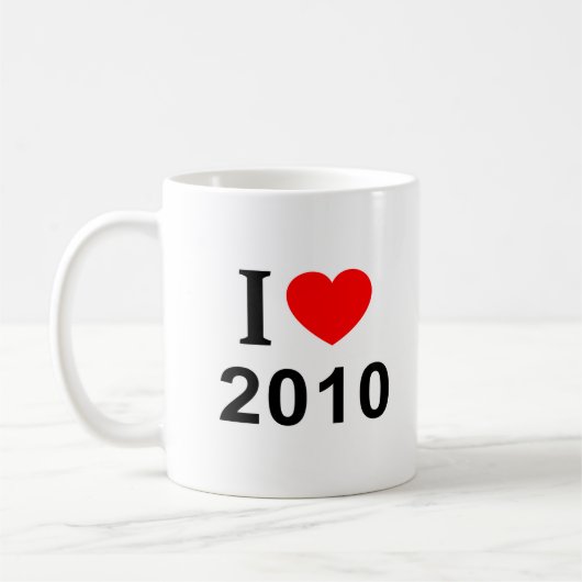 I ❤️ 2010 I LOVE 2010 Iハート2010 Mug コーヒーマグカップ (左)