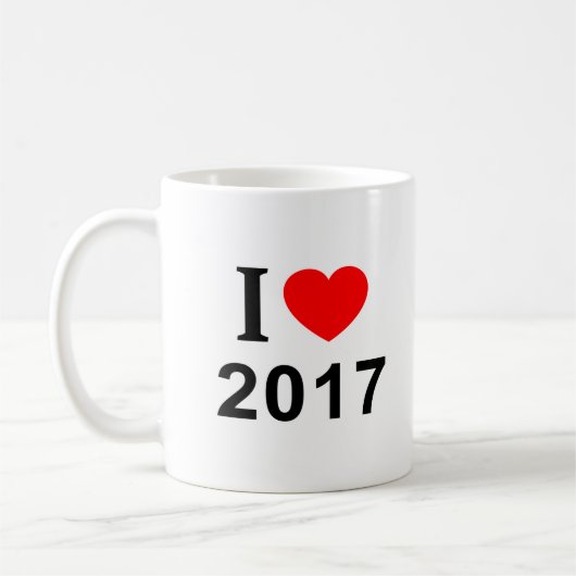 I ❤️ 2017 I LOVE 2017 Iハート2017 Mug コーヒーマグカップ (左)