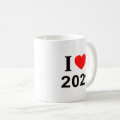 I ❤️ 2021 I LOVE 2021 Iハート2021 コーヒーマグカップ (正面右)