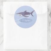 I <3サメ：ブルーシャーク ラウンドシール (バッグ)