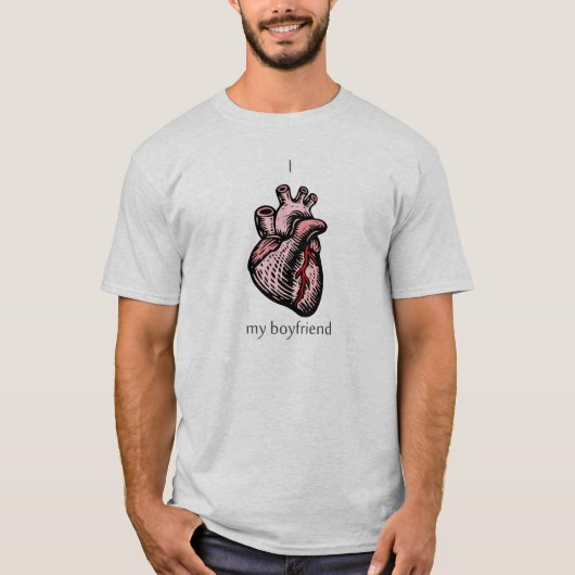 I <3私のボーイフレンド Tシャツ (正面)