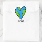 I <3私の惑星ステッカー ラウンドシール (バッグ)