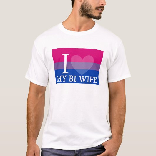 I <3私のBiの妻 Tシャツ (正面)