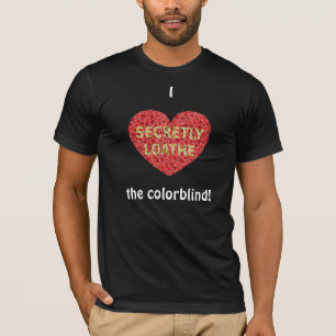 I <3色盲(黒) Tシャツ