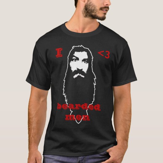I <3髭がある人 Tシャツ (正面)