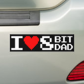 I <3 8BitDad バンパーステッカー (車上)