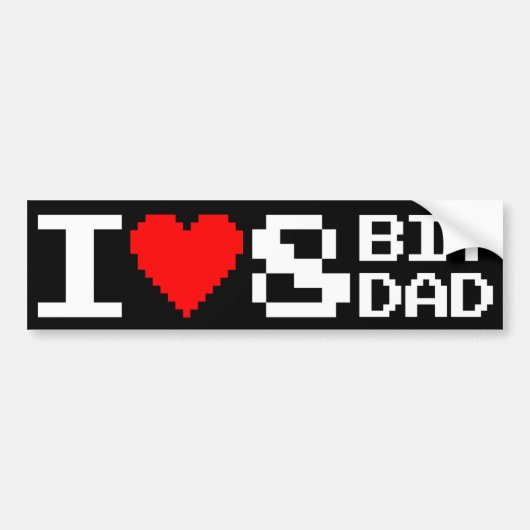 I <3 8BitDad バンパーステッカー (正面)