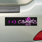 I <3 Cavegirlsのバンパーステッカー バンパーステッカー (車上)