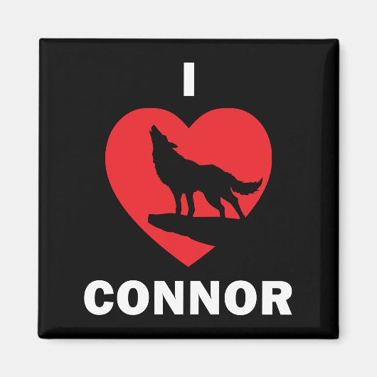 I <3 Connorマグネットブラック マグネット (正面)