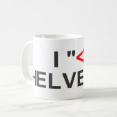 I "<3" HELVETICAマグ コーヒーマグカップ (正面左)