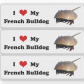 I <3 my french bulldog (horseshoe crab) sticker  シール (正面)