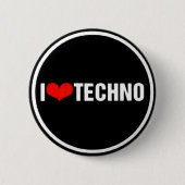 I <3 Techno 缶バッジ (正面)