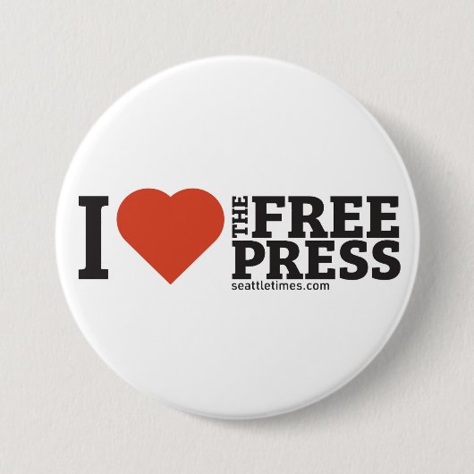 I <3 the Free Press 3" button 缶バッジ (正面)