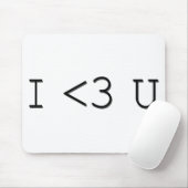 I <3 Uの顔文字Iのハート マウスパッド (マウス)
