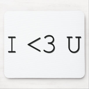 I <3 Uの顔文字Iのハート マウスパッド