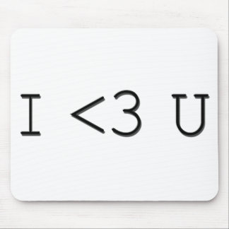 I <3 Uの顔文字Iのハート マウスパッド