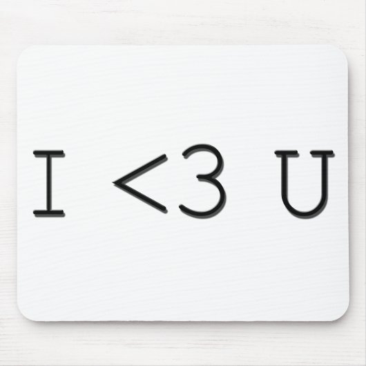 I <3 Uの顔文字Iのハート マウスパッド (正面)