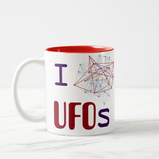 I <3 UFOs ツートーンマグカップ (左)
