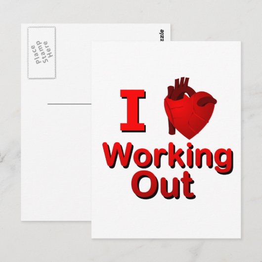 I <3 Working Out ポストカード (正面/裏面)