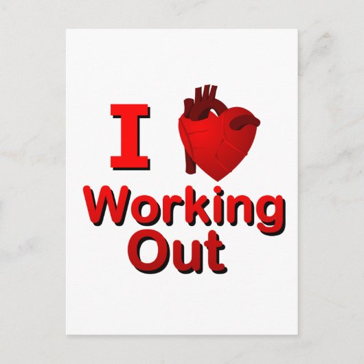 I <3 Working Out ポストカード (正面)
