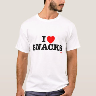 i<3snacks -明白で白いティーまたはない tシャツ