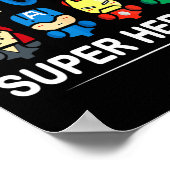 I 5年生教えスーパーヒーロー新学期教え ポスター (角)