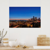 I-5高速道路とシアトルのダウンタウン ポスター (キッチン)