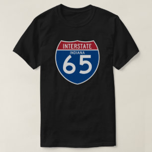 I-65州間幹線道路の盾のインディアナ- Tシャツ