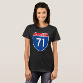 I 71州間高速道路シールド標識A1 Tシャツ (正面フル)