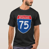 I 75 Interstate Highway Shield Sign Tシャツ (正面)