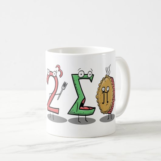 I 8つの合計pi (私はパイを食べました)の数学のマグ コーヒーマグカップ (正面右)