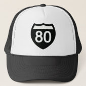 I-80 Highway sign Trucker hat design キャップ (正面)