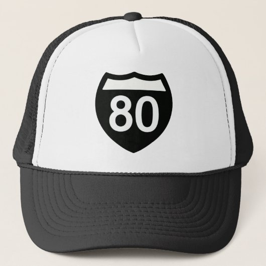 I-80 Highway sign Trucker hat design キャップ (正面)