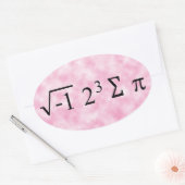 i 8 sum piブラック文字オンピンクオーバルステッカー 楕円形シール (封筒)