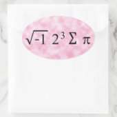 i 8 sum piブラック文字オンピンクオーバルステッカー 楕円形シール (バッグ)