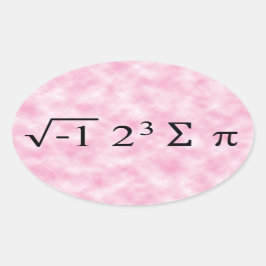 i 8 sum piブラック文字オンピンクオーバルステッカー 楕円形シール