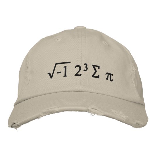 i 8 sum pi - I 食べ Some Piおもしろい Math Hat 刺繍入りキャップ (正面)