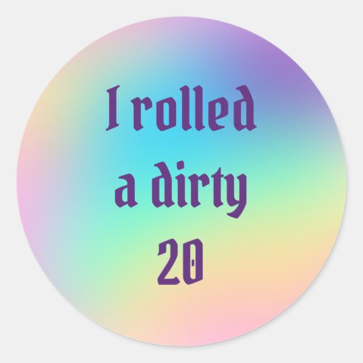 「I A Dirty 転が 20」卓上ゲーム ラウンドシール (正面)