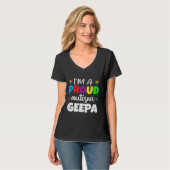 I A Geepa自閉症誇りを持った意識ハート Tシャツ (正面フル)