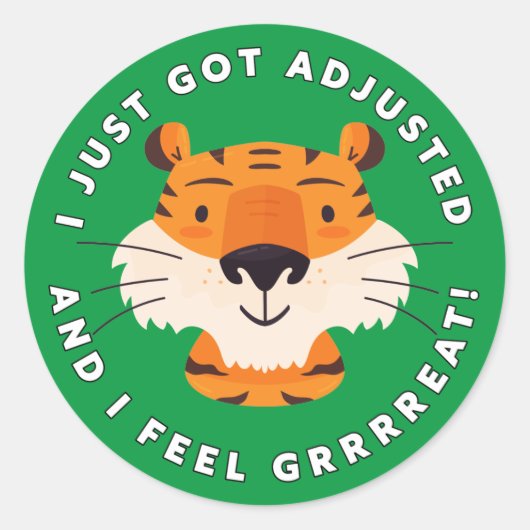 I Adjusted & I 得 Grrreat感じカイロプラクティック ラウンドシール (正面)