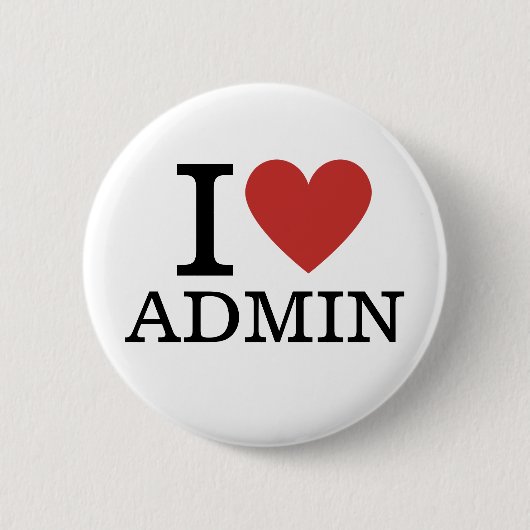 I ❤️ Admin (for Employees) カスタムピンズ 缶バッジ (正面)