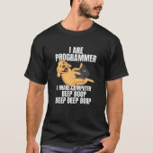 I Ae Programmer Computer Beep Boop IT Dog Tシャツ (正面)